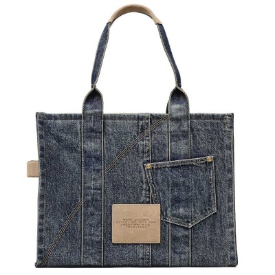 THE DENIM SUEDE LARGE CARGO TOTE BAG